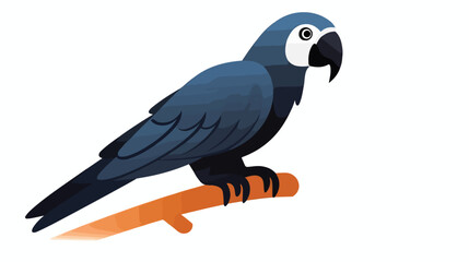 Simple parrot bird flat Icon black  flat vector 