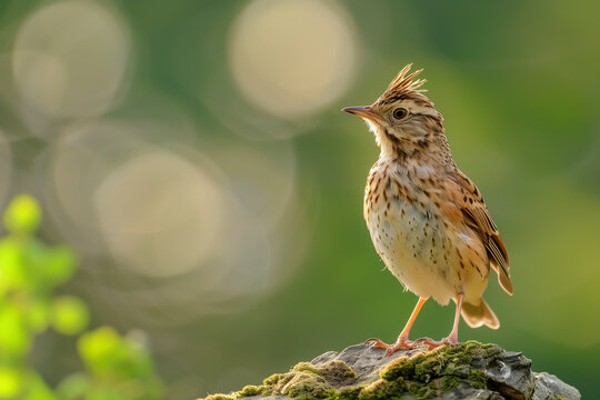 Skylark Bird on rock