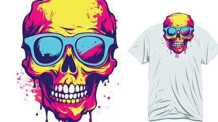 Skull color illustration typography tee shirt graphic