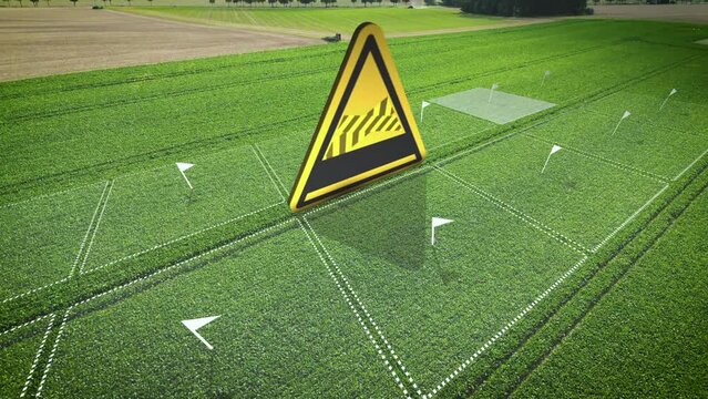 Aerial Drone Footage of Lush Green Meadow with Precision Marked Land Parcels for Future Development