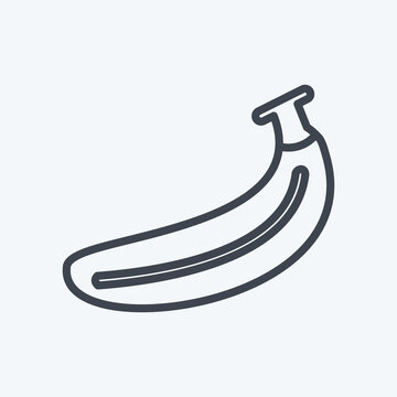 Bananas Icon in trendy line style isolated on soft blue background