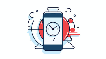 Smartphone usage time limit icon. Pixel perfect edit - obrazy, fototapety, plakaty