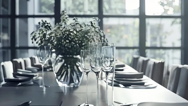 Luxury table setting in a modern restaurant.