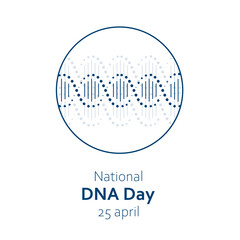 Vector illustration for National DNA Day on April 25. DNA, double helix molecule in minimalist design