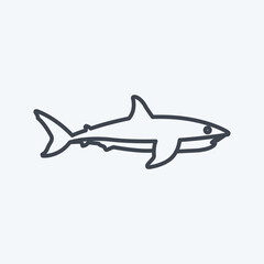Fototapeta na wymiar Icon Shark. suitable for animal symbol. line style. simple design editable. design template vector. simple symbol illustration