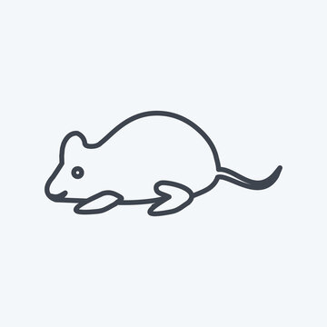 Icon Mouse. suitable for animal symbol. line style. simple design editable. design template vector. simple symbol illustration
