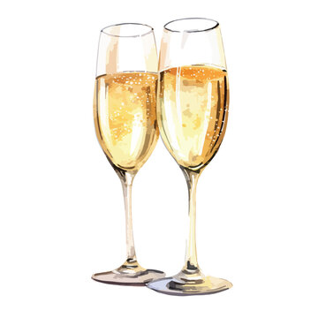 Champagne Flutes for Celebratory Toast clipart