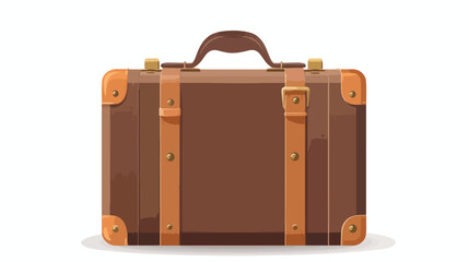 Suitcase travel isolated icon flat vector
