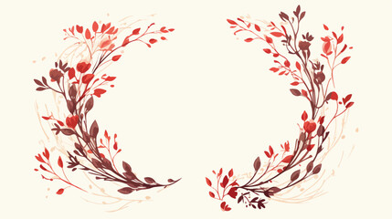 The vector wreath on old paper flat vector