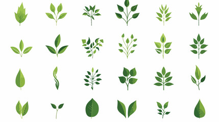 These are leafy icons that use the outline style for