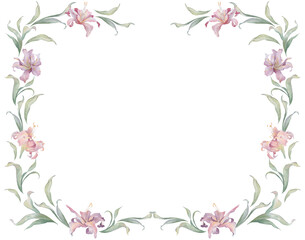 Watercolor floral frames