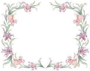 Fototapeta na wymiar Watercolor floral frames