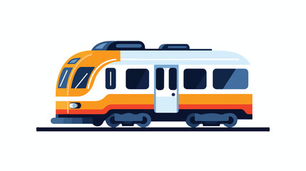 Train transportation icon logo flat vector 