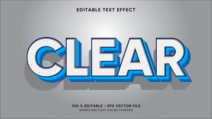 Editable clear text effect with 3d style