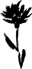 Carnation Flower Hand Drawn Silhouette - 763811460