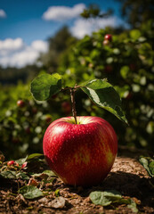red apples on a branch