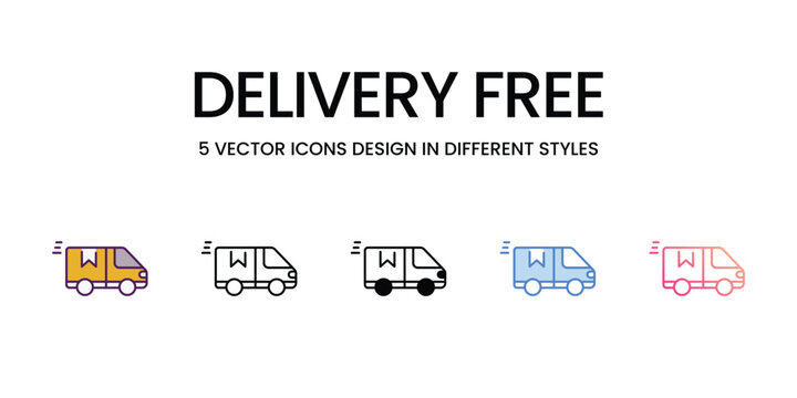 Delivery free icons set in different style vector stock illustration