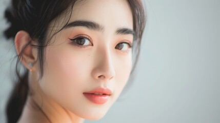 Naklejka premium Portrait of a Woman with Natural Glamour