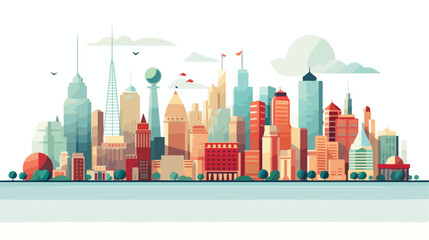 Vector illustration of a global city flat vector 