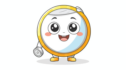 Vector illustration of cute coin mascot holding sign