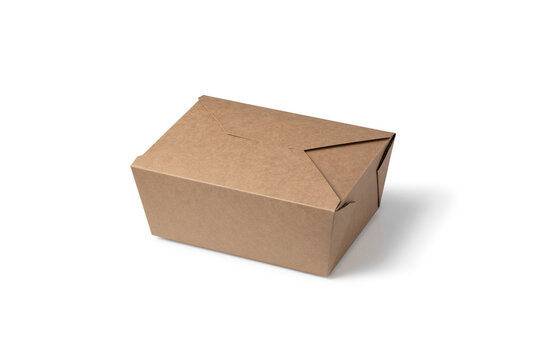 brown paper box for food package on a white