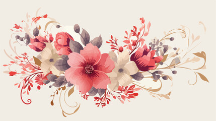 Vintage elegant raster background with a bouquet 