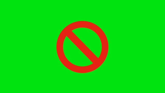 forbidden red icon animation green sceen