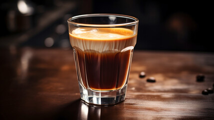 A shot of espresso with a perfect crema layer. - obrazy, fototapety, plakaty