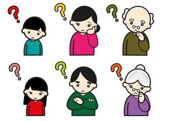 疑問を持つ家族セット