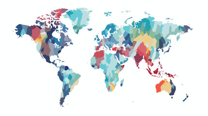 World map vector illustration. flat vector 