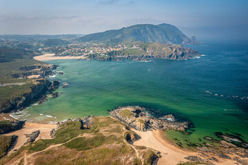 Fototapeta na wymiar Aerial View Praia Da Cristina, Galicia, Province of A Coruña, Spain