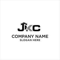 letters JKC CASTLE concept unique idea logo design ,Vector