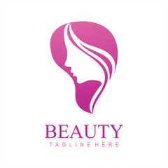Feminine woman with beauty modern logo template