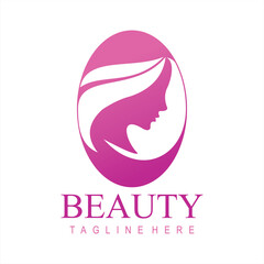 Feminine woman with beauty modern logo template