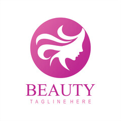 Feminine woman with beauty modern logo template