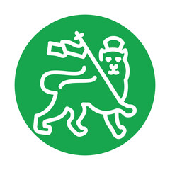 Rastafarianism black icon. Religion isolated element.