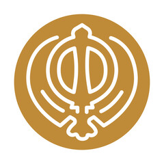 Obraz premium Sikhism black icon. Religion isolated element.