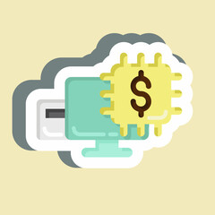 Sticker Fintech Technology. suitable for education symbol. simple design editable. design template vector. simple illustration