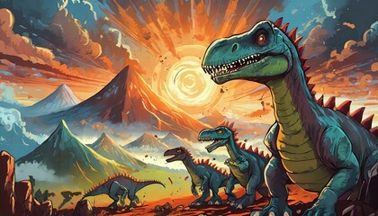 tyrannosaurus rex dinosaur 3d render - obrazy, fototapety, plakaty