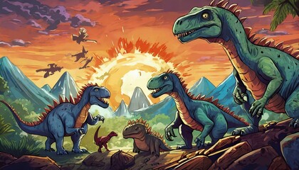 tyrannosaurus dinosaur 3d render - obrazy, fototapety, plakaty