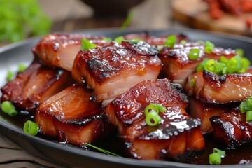 Popular Chinese dish char siu. Generative AI