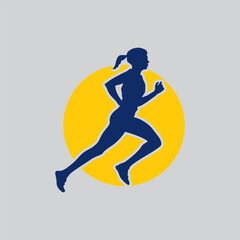 Fototapeta na wymiar Trail Running Logo vector graphic of illustration 