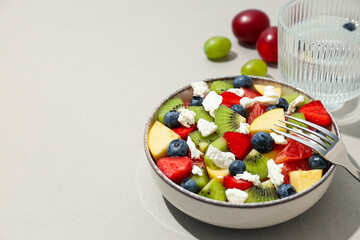 Healthy food and healthy nutrition concept - fruit salad