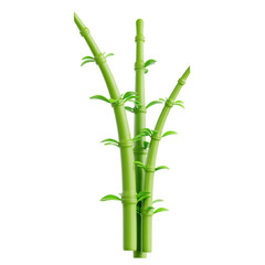Fototapeta na wymiar Bamboo Foliage 3D Icon Illustration