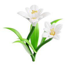 Graceful Lily Blossom 3D Icon Illustration