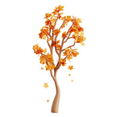 Stately Maple Tree 3D Icon Illustration
