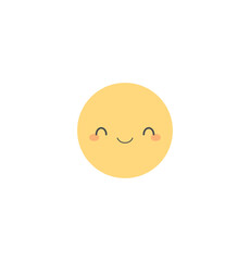 cute white flower cartoon. Flat design illustration.