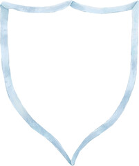 Watercolor Ribbon Banner Wedding Heart Crest. Pastel Bow Set