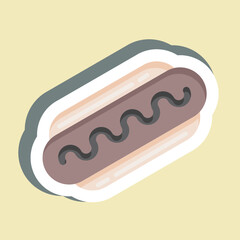 Sticker Bratwurst. suitable for education symbol. simple design editable. design template vector. simple illustration