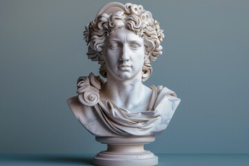 Stylish Greek God Head 3D Image. - obrazy, fototapety, plakaty